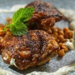 Crispy Chicken Thighs with Chickpeas
