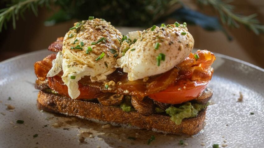 Brown Butter Poached Eggs with Avocado
