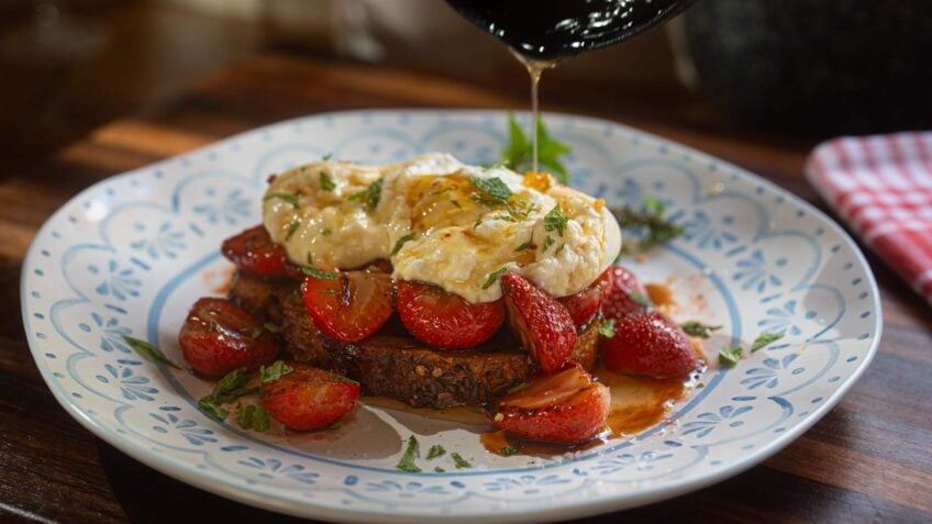 Charred Strawberry on Sourdough