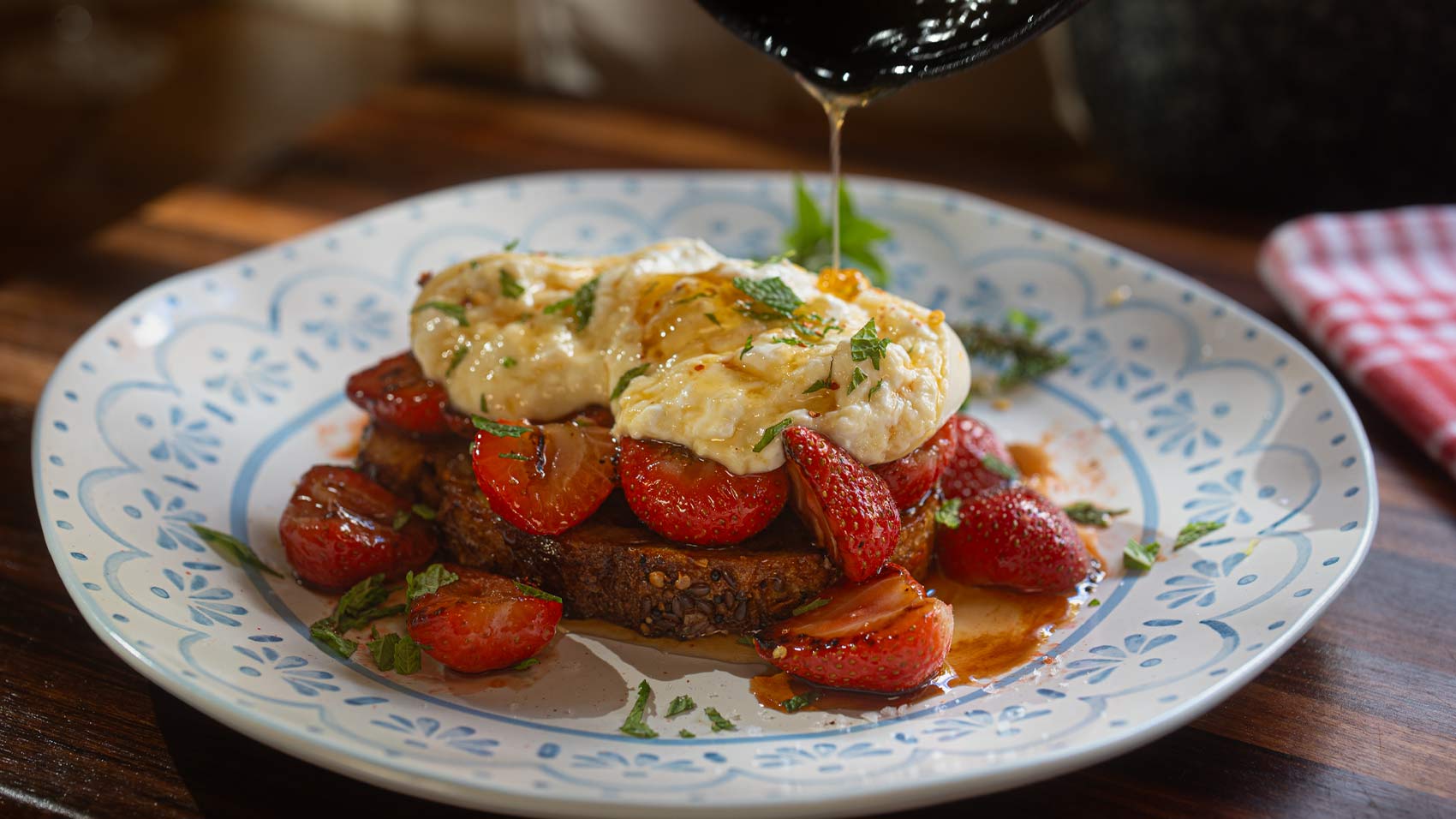 Charred Strawberry on Sourdough