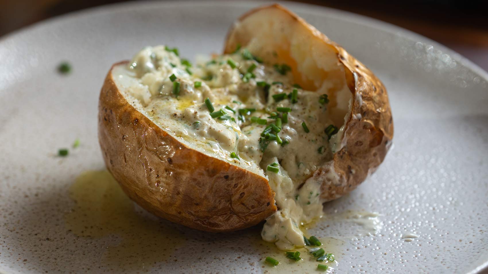 Crispy Baked Potatoes with Gorgonzola