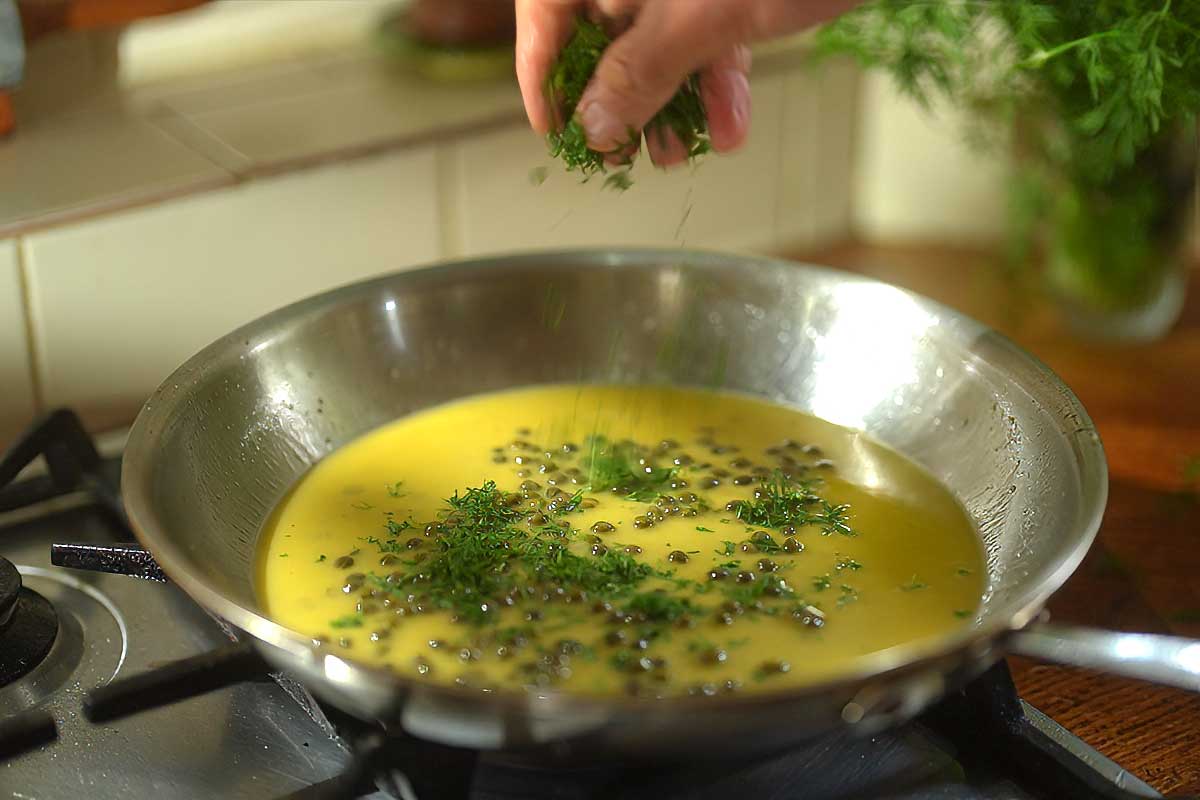Garlic butter lemon salmon with capers