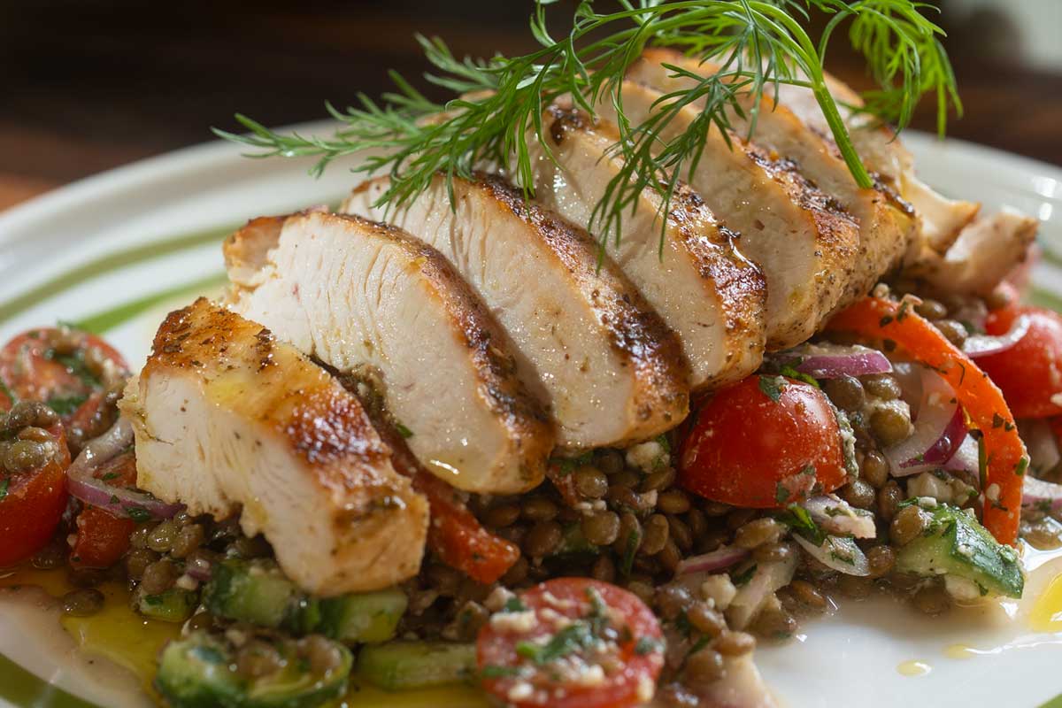 Lemon Herb Lentil Salad with Feta