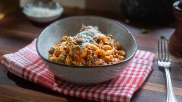 Sardinian gnocchetti in Campidanese sauce