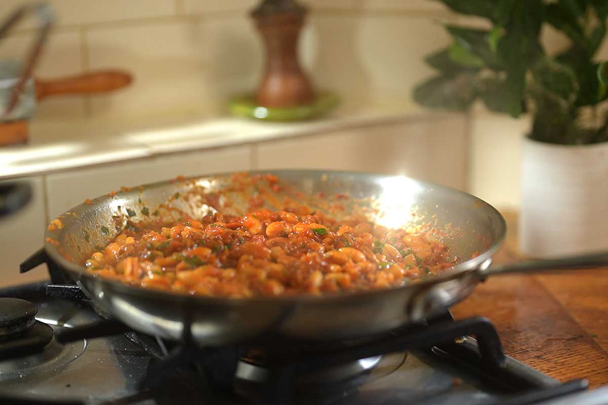 Sardinian gnocchetti in Campidanese sauce
