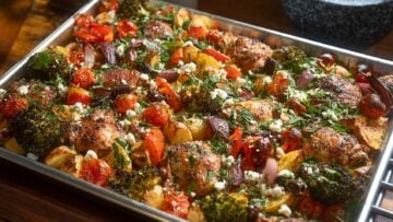 Crispy skin, creamy feta, and potatoes that soak up every drop of lemon.