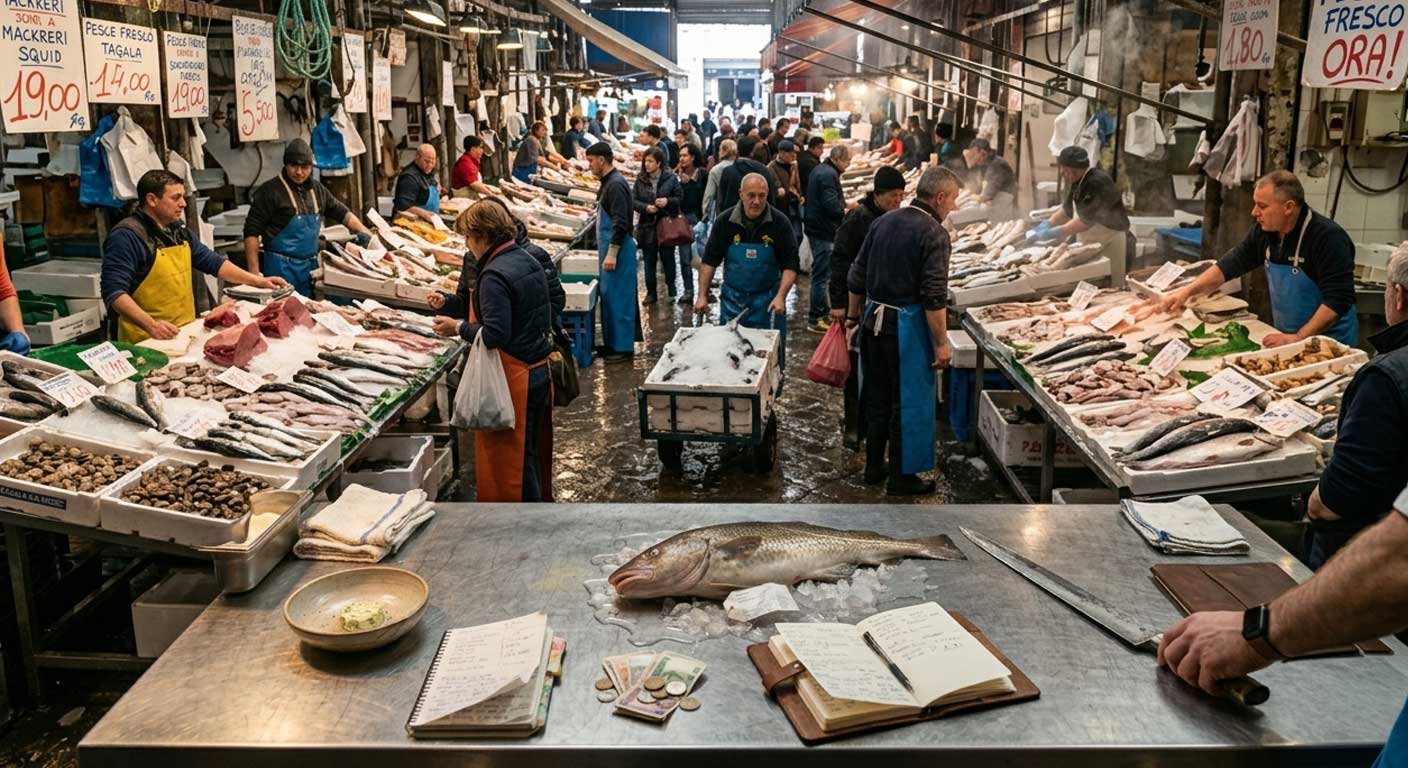Busy fish market