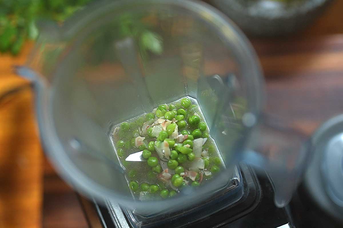 Blending half the peas is the secret