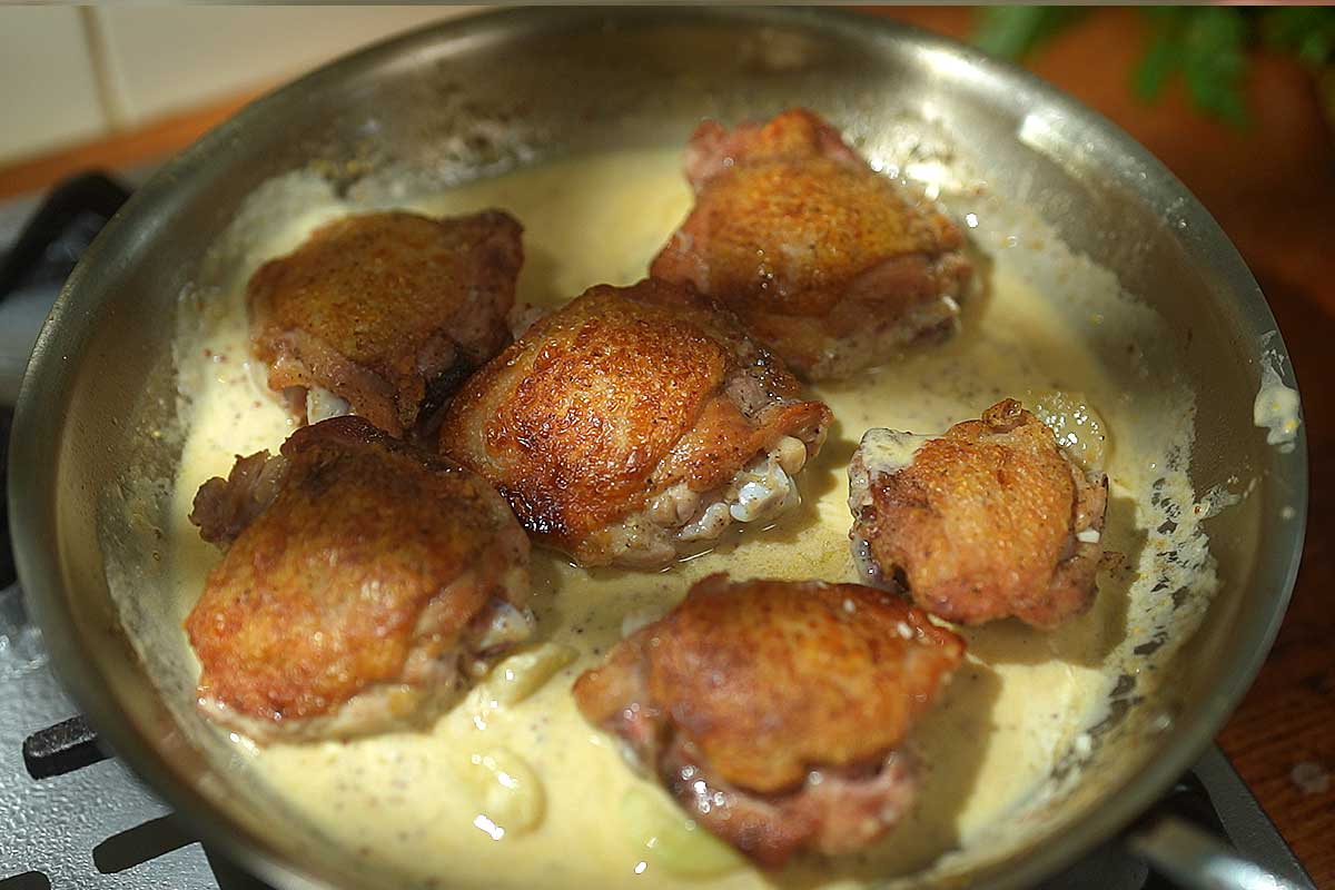 Simmer skin side up