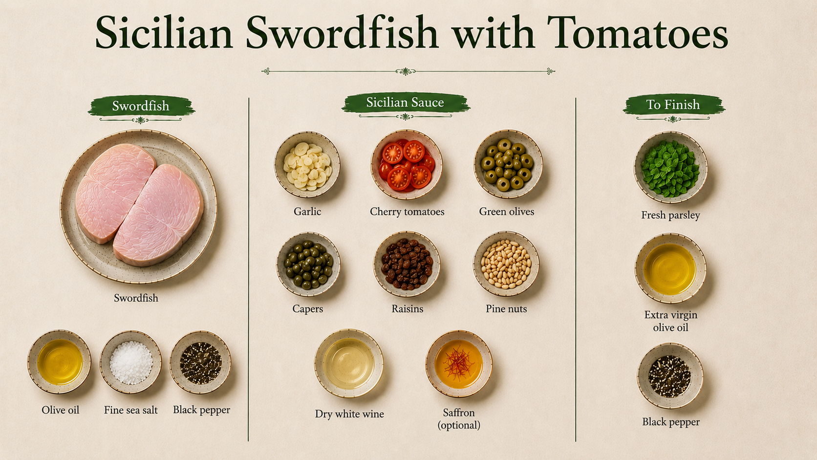 Pesce Spada alla Siciliana Ingredients