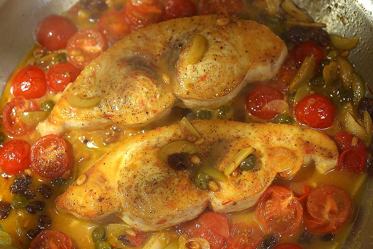 Sicilian Swordfish with Tomatoes